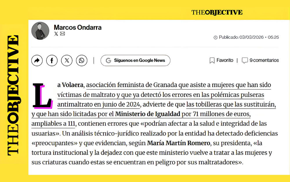 Una asociación feminista avisa de errores en las nuevas pulseras antimaltrato: «Son un riesgo»